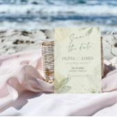 モダンアブストラクトリーフでおめでたい日をお知らせ。エレガントでスタイリッシュなこの「Save th 招待状