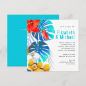 モダンアブストラクトリーフトロピカルウェディングインビテーション (正面/裏面)