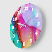 モダンアブストラクト大理石水彩デザイン ラージ壁時計 (傾斜)