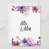 モダンアブストラクト水彩フラワーズ 挙式しました 招待状 (裏面)