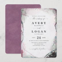 モダンアブストラクト水彩ライトパープルウェディング