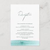 モダンアブストラクト水彩海洋ウェディングレセプション エンクロージャーカード (正面)