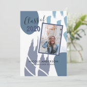 モダンアブストラクト筆跡卒業 招待状 (スタンド正面)