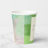 モダンアブストラクト ウォーターカラー ブライダルシャワー カスタム 紙コップ (右)
