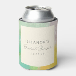 モダンアブストラクト ウォーターカラー ブライダルシャワー カスタム 缶クーラー