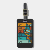 モダンアブストラクト・シドニーオペラハウス ラゲッジタグ (正面縦)