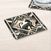 モダンアブストラクト デコレーションネコ紙コースター スクエアペーパーコースター (アングル)