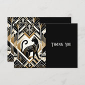 モダンアブストラクト デコレーションネコ 感謝カード (正面/裏面)