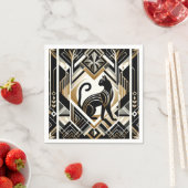 モダンアブストラクト デコレーション ブラックキャット ナプキン スタンダードカクテルナプキン (インサイチュ)
