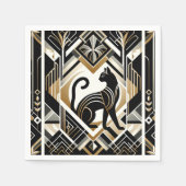 モダンアブストラクト デコレーション ブラックキャット ナプキン スタンダードカクテルナプキン (正面)