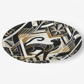 モダンアブストラクト デコレーション ブラックキャット ペーパープレート (アングル)