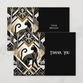 モダンアブストラクト デコレーション 猫 サンクスカード サンキューカード (正面/裏面)