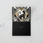 モダンアブストラクト デコレーション 猫 サンクス カード (内部)