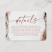 モダンアブストラクト バーンオレンジ 秋のウェディング詳細 エンクロージャーカード (正面)