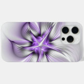 モダンアブストラクト フラワーエレガンス 紫のフラクタルアート Case-Mate iPhoneケース (裏面 (横))