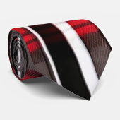 モダンアブストラクト レッド ブラック チェックコレクション ネクタイ (ロール)