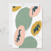 モダンアブストラクト 今すぐ結婚 後でお祝い ウェディング 招待状 (裏面)