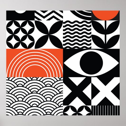 モダンアブストラクト：芸術的なデザインキャンバス ポスター (正面)