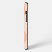 モダンアプリコットピーチ蝶モノグラムM パターン iPhoneケース (左側面)