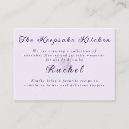 モダンアメシスト ブライダルシャワー 記念 レシピ エンクロージャーカード