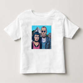 モダンアメリカンゴシックアート - グラント・ウッズにインスパイアされた トドラーTシャツ