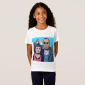 モダンアメリカン・ゴシックアート - グラント・ウッズにインスパイアされた Tシャツ (正面フル)