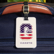 モダンアメリカ国旗モノグラムG