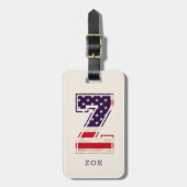 モダンアメリカ国旗モノグラムZ ラゲッジタグ (正面縦)