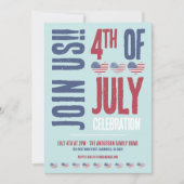 モダンアメリカ国旗愛国心4th+オブ+ジュライ 招待状 (正面)