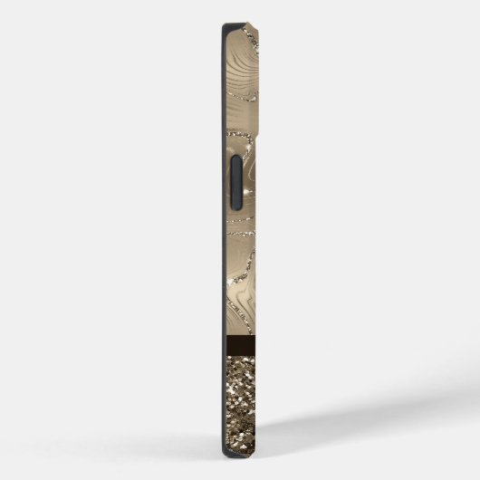 モダンアンティーク金ゴールドフェイクグリッターモノグラムケース Case-Mate iPhoneケース (裏面 / 右)