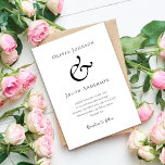 モダンアンパサンド結婚のミニマル 招待状<br><div class="desc">この独占的ミニマルデザインはあなたの選択に最適なコンテンポラリー選択結婚である。</div>