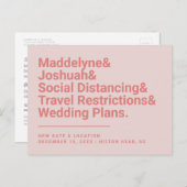 モダンアンパサンド結婚ピンク ポストカード (正面/裏面)