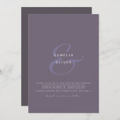 モダンアンパサンド結婚式招待QRコードRSVP (正面/裏面)