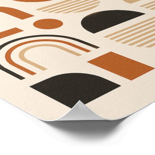 モダンアーストーン幾何学壁画 ポスター (角)