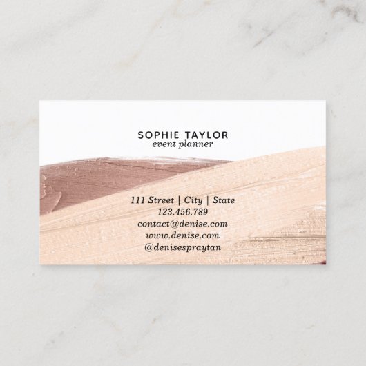 モダンアースンエレガントズブラシストローク 名刺 (裏面)