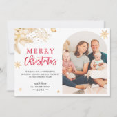 モダンアーチのクリスマスの星の写真 シーズンカード (正面)