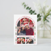 モダンアーチのクリスマスカード　３つの写真付き シーズンカード (スタンド正面)