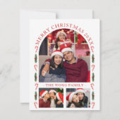 モダンアーチのクリスマスカード 3枚の写真付き シーズンカード (正面)