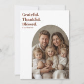 モダンアーチの感謝祭フォト 招待状 (正面)