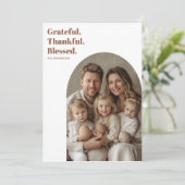 モダンアーチの感謝祭フォト 招待状 (スタンド正面)