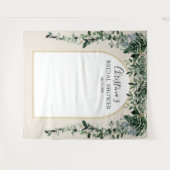 モダンアーチの水彩ボタニカルベージュの背景 タペストリー (正面(横))