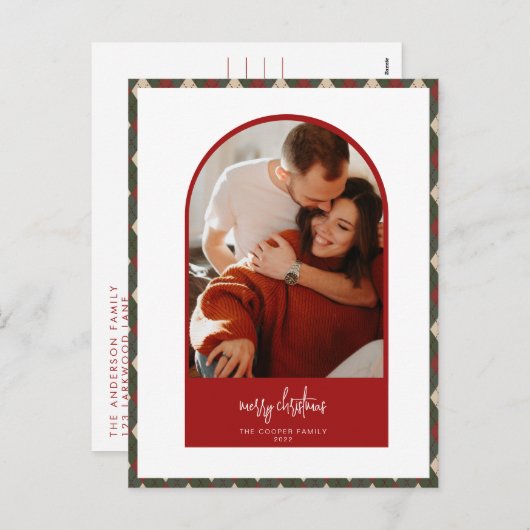 モダンアーチクリスマスカード シーズンポストカード (正面/裏面)