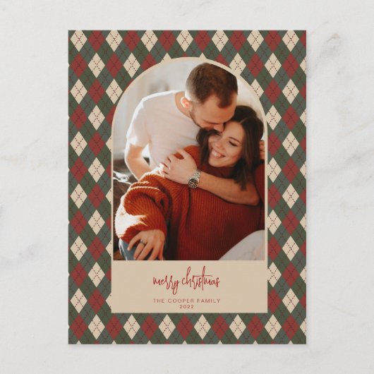 モダンアーチクリスマスカード シーズンポストカード (正面)