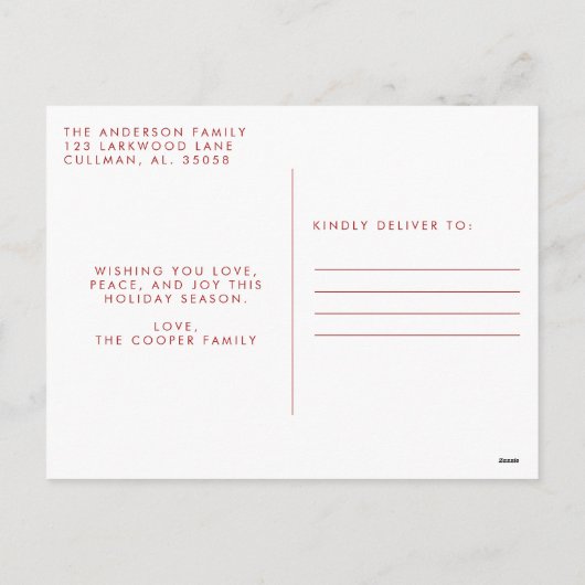 モダンアーチクリスマスカード シーズンポストカード (裏面)