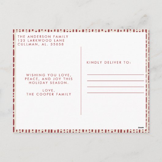 モダンアーチクリスマスカード シーズンポストカード (裏面)