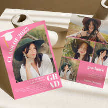 モダンアーチピンク5枚 卒業写真