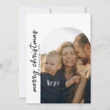 モダンアーチファミリーフォトクリスマスホリデーカード