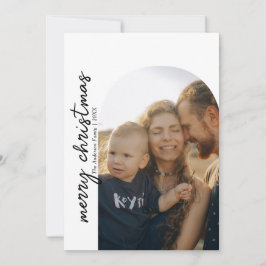 モダンアーチファミリーフォトクリスマスホリデーカード 招待状