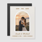 モダンアーチフォトの結婚式 セーブザデート (正面/裏面)