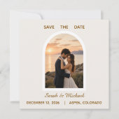 モダンアーチフォトの結婚式 セーブ・ザ・デート (正面)
